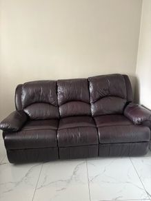 3 seater leather recliner & 1 armchair