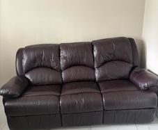 3 seater leather recliner & 1 armchair