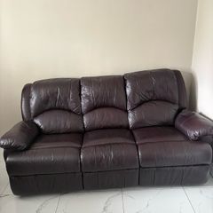 3 seater leather recliner & 1 armchair