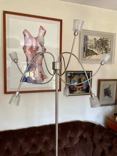 Rare IKEA Kryssbo Medusa Tentacle Jellyfish Stainless Floor Dimmer Accent Lamp