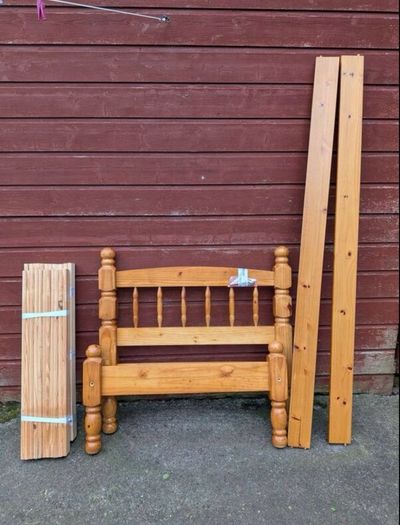 Solid pine single bed frame