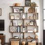 6-Tier Bookcase, 24 x 70 x 191.6 cm, Room Divider, Cube Display Shelf, Freestanding Storage Shelf, Modern Style, for Living room, Bedroom, Office, Rustic Brown Image 5