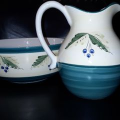 Potter Juice/water Jug With Matching Salad Bowl