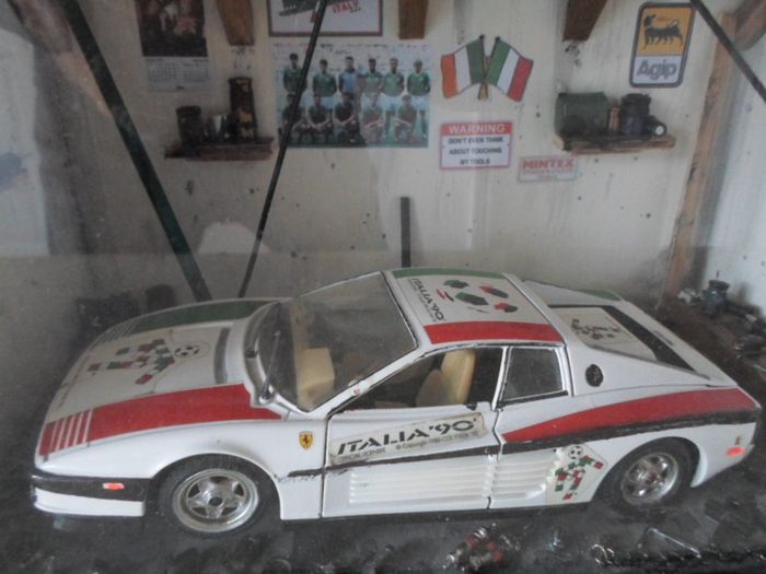 Italia 90 Ferrari model car in garage display case Unique Christmas Gift
