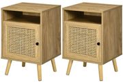 Set of 2 Rattan Bedside Tables