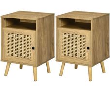 Set of 2 Rattan Bedside Tables