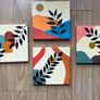 4 Set Handmade Acrylic Boho paintings Image 4