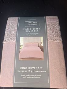 2 brand new double duvet bed sets worrh 35 each in dunnes and 1 kingsize worrh 40 also brand new..il sell each dbl for 15 and the king for 20
