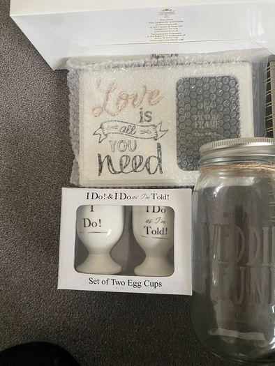 Wedding Keepsake hamper box with wedding accessories