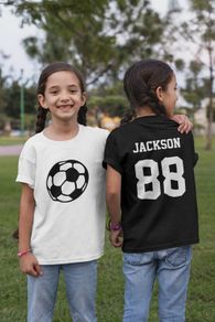 Personalised Kids Football Soccer T-shirt Name Number Boys Girls Soccer Team Custom Child Children Novelty