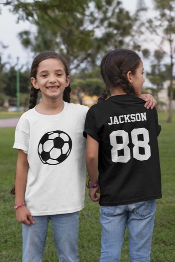 Personalised Kids Football Soccer T-shirt Name Number Boys Girls Soccer Team Custom Child Children Novelty