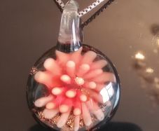 Vintage Murano Glass Pendant with Sterling Silver Italian Chain.