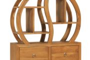 Cabinet with Yin Yang Shelf 68x26x83 cm Solid Teak Wood