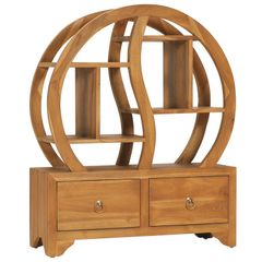 Cabinet with Yin Yang Shelf 68x26x83 cm Solid Teak Wood