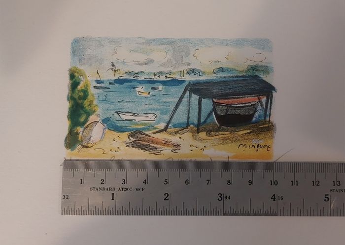 Fantastic Limited-Edition Hand-Signed Lithograph Print of a Caribbean Scene by the Renowned French Artist Alexandre Minguet (1937-1996), #249/1000