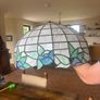 Beautiful stained-glass Tiffany lampshade in an Art Nouveau/Tiffany-style floral desig Image 2