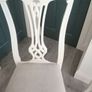 Two oak chairs linen seat covers Image 2