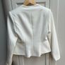 White / Ivory Blazer with pearl tie Image 2