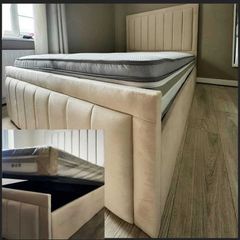 Cream Ottoman Storage Bed,Beds