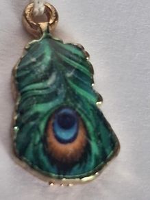 Mini Micro Peacock Feather Charm