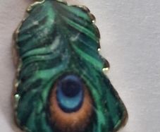 Mini Micro Peacock Feather Charm