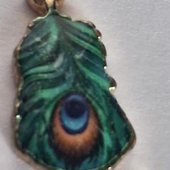 Mini Micro Peacock Feather Charm