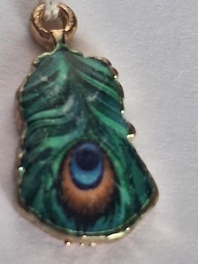 Mini Micro Peacock Feather Charm