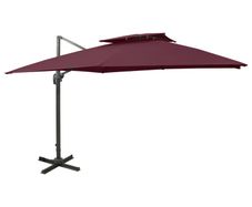 Cantilever Umbrella with Double Top 300x300 cm Bordeaux Red