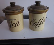 TG Green "Granville" Stoneware Glazed Jars X2