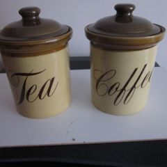 TG Green "Granville" Stoneware Glazed Jars X2
