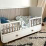 IKEA MYLLRA Cot with large drawer in white - Excellent Condition Image 2