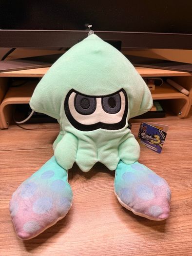 Splatoon 3 Light Blue Squid Plush 40cm SP37 Tagged
