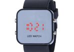 WHOLESALE PRICE 10 Black LED Mirror Digital Watch with Rubber Silicone Strap Jelly Band Unisex