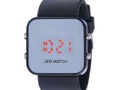 WHOLESALE PRICE 10 Black LED Mirror Digital Watch with Rubber Silicone Strap Jelly Band Unisex