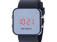 main image for ad WHOLESALE PRICE 10 Black LED Mirror Digital Watch with Rubber Silicone Strap Jelly Band Unisex