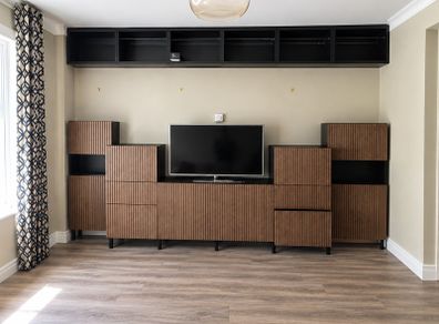 Storage Combination drawers IKEA BESTA  BJORKOVIKEN  - 8 Piece Matching Set - Oak and Black-Brown