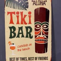 Tiki bar Tin Metal sign