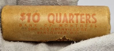 Canada 1968 Silver Quoter Original Bank Roll Sealed 40 Coins 25 Cent