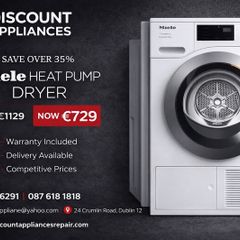 Miele washing machine eco speed 8kg dryer
