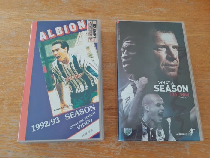 2 West Bromwich Albion VHS tapes/Cassettes. 1992/93 Season and What A Season That Was 2001/02. WBA, Baggies, Boing, Boing! Division one, Championship, promotion, football, collectable, memorabilia.