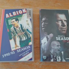 2 West Bromwich Albion VHS tapes/Cassettes. 1992/93 Season and What A Season That Was 2001/02. WBA, Baggies, Boing, Boing! Division one, Championship, promotion, football, collectable, memorabilia.