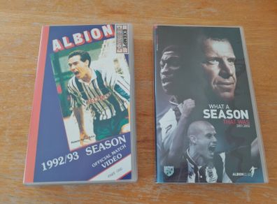 2 West Bromwich Albion VHS tapes/Cassettes. 1992/93 Season and What A Season That Was 2001/02. WBA, Baggies, Boing, Boing! Division one, Championship, promotion, football, collectable, memorabilia.