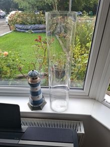 Glass vase 68 cm high 15.5 cm diameter