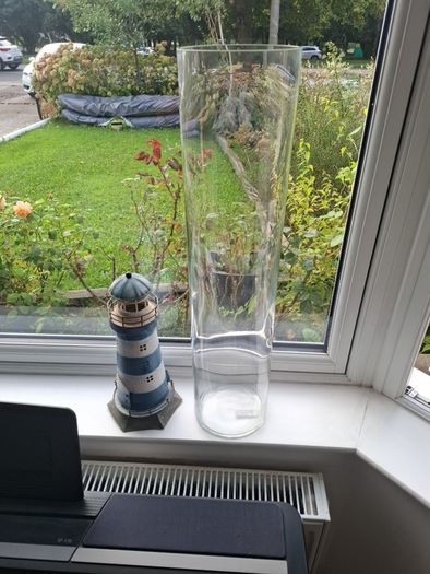 Glass vase 68 cm high 15.5 cm diameter