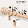 Wood Effect Curtain Pole Extendable 76-229cm - 25mm Metal Core with Imitation Wood Grain, Extendable Rod for Windows/Doors, Brown Image 4