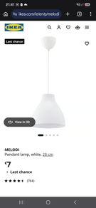 2x Ikea pendant light 27 cm white