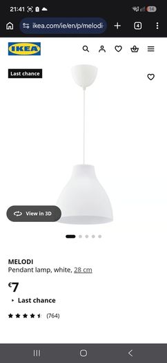 2x Ikea pendant light 27 cm white