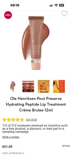 Ole Henriksen Pout Preserve Hydrating Peptide Lip Treatment Creme Brulee