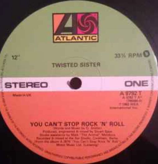 Twisted Sister limited edition 12 inch 1983 release you can't stop rock and roll vinyl record in vg+ condition