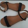 "R & BE" Ladies Black Shimmer Sandals Image 3